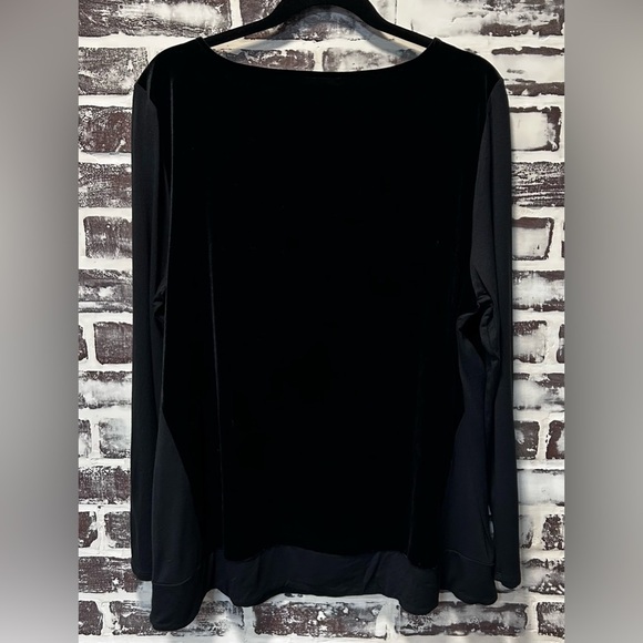 J Jill Wearever Collection Velour Mixed Material Minimalist Top Size XL - Picture 4 of 4